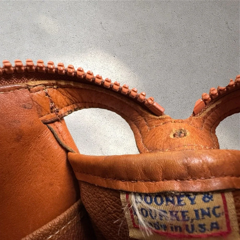 Vintage 80s Dooney &‎ Bourke All Weather Leather Boston Satchel Bag Made in US